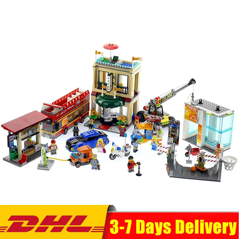 

2018 Compatible Legoings 60200 Lepin 02114 1356 Pcs Capital City Bus Car Crane Model Building Set Blocks Bricks Toys Gifts