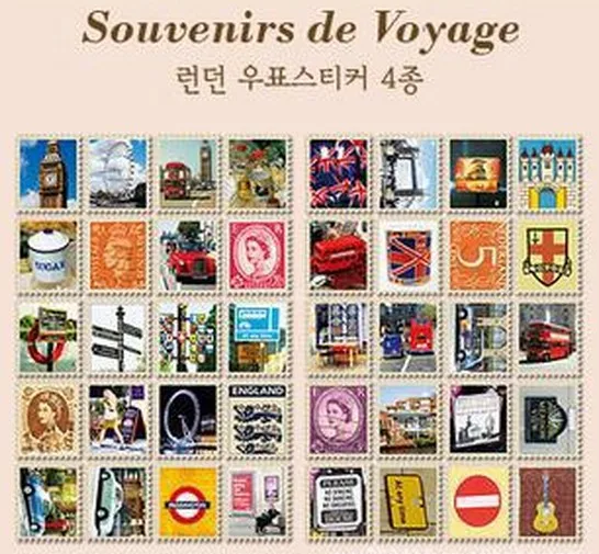 

4sheets/lot VintageUK memory series stamp paper sticker DIY Multifunction note sticker Decoration label