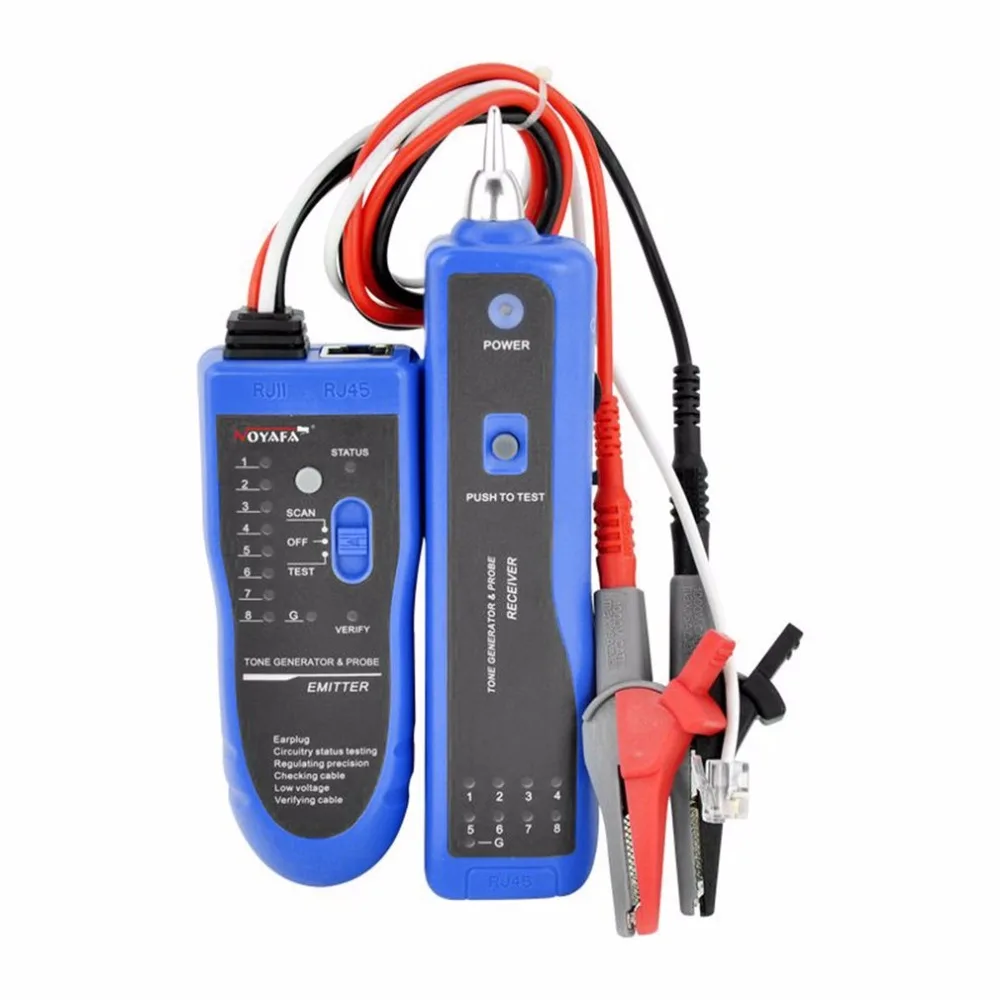 

NOYAFA RJ45 RJ11 Crimper Lan Network Cable Amplifier Tone Generator Kit Wire Sniffer LAN Tester Cable Tracker For BNC Telephone