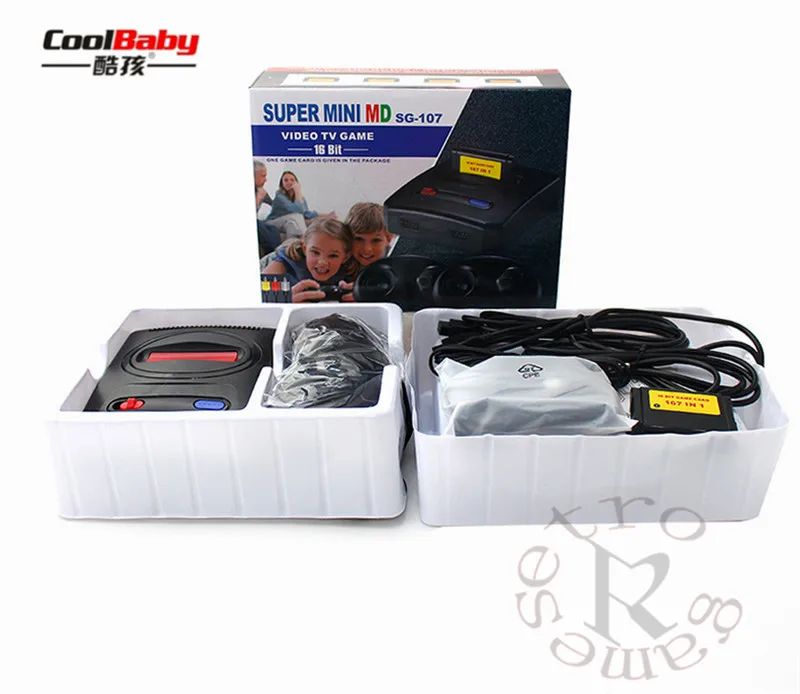 

2018 SPUER mini MD16 SG-107 16BIT AV output family games TV video game console with free 167 sega games can insert games card