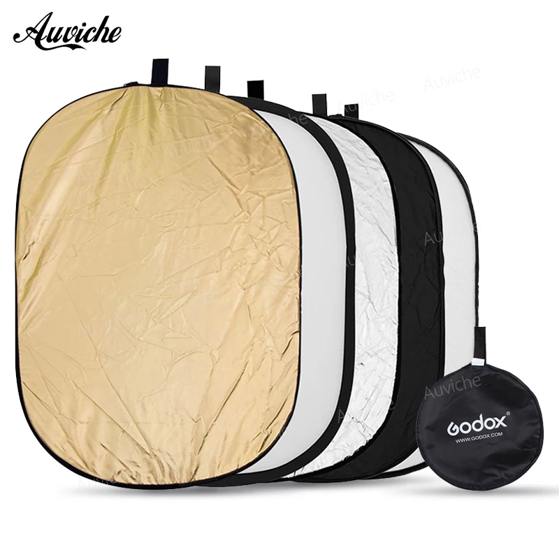 

Godox 5 in 1 150x200cm Portable Oval Multi-Disc Reflector,Collapsible Photography Studio Photo Camera Light Diffuser/Reflector