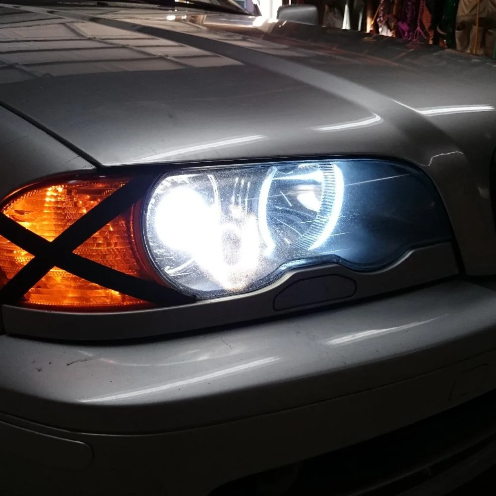 Led angel eyes for BMW E46 Non projector-3