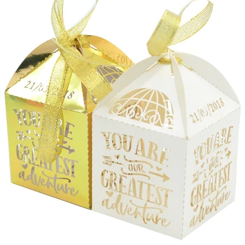 

baby souvenir supplies laser cut paper favor box baby show gift box for guests