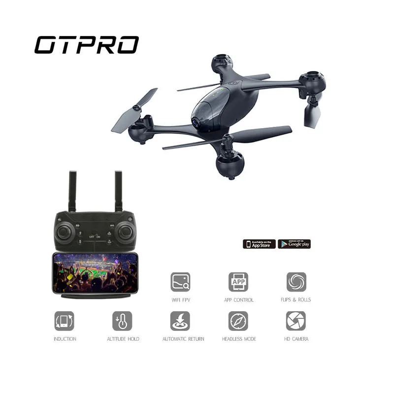 OTPRO PM9 мини Радиоуправляемый Дрон wifi FPV Квадрокоптер профессиональная двойная камера 4K 1600p или 5mp otpro HD видео высота удержания авто возврат