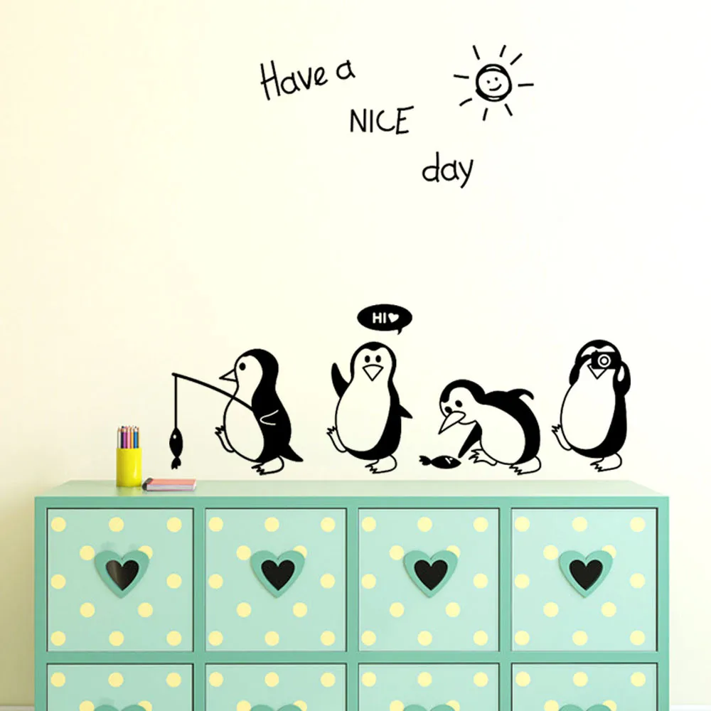 Havea Nice Day Cute Animals Penguin Refrigerator Sticker Fridge Kitchen Fridge Wall Stickers Art For Home Decoration Havea Nice Day Cute Animals Penguin Refrigerator Sticker Fridge Kitchen Fridge Wall Stickers Art For Home Decoration