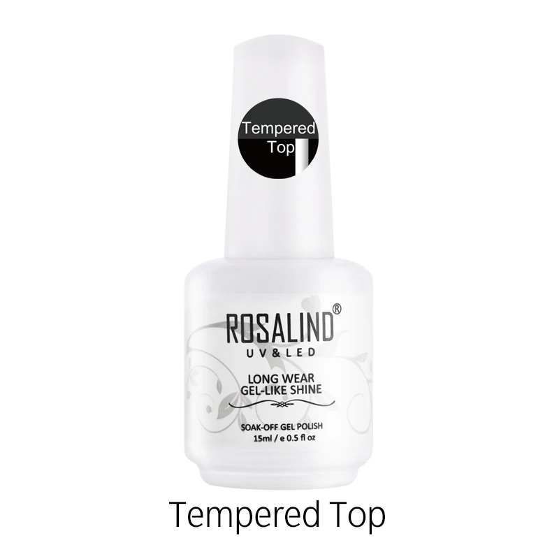 ROSALIND Гель-лак для ногтей 15 мл набор для маникюра полуперманентный замачиваемый Топ белая бутылка грунтовка Гель-лак - Цвет: RHTTOP