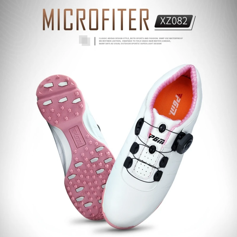 Pgm Shock Absorption Golf Shoes for Women Breathable Rotating Buckle Golf Shoes Women Sneakers with Automatic Spikes AA51026 Pgm Shock Absorption Golf Shoes for Women Breathable Rotating Buckle Golf Shoes Women Sneakers with Automatic Spikes AA51026