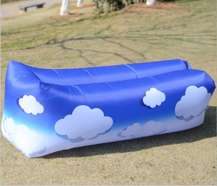 Открытый ленивый диван спальный мешок складной Быстрый воздушный надувной диван взрослые дети пляж взорвать Лило кровать небо облака диван