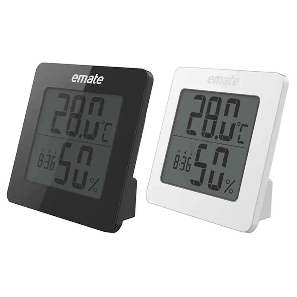 Комнатный термометр и гигрометр цифровой ЖК-дисплей C/F Измеритель температуры и влажности Будильник