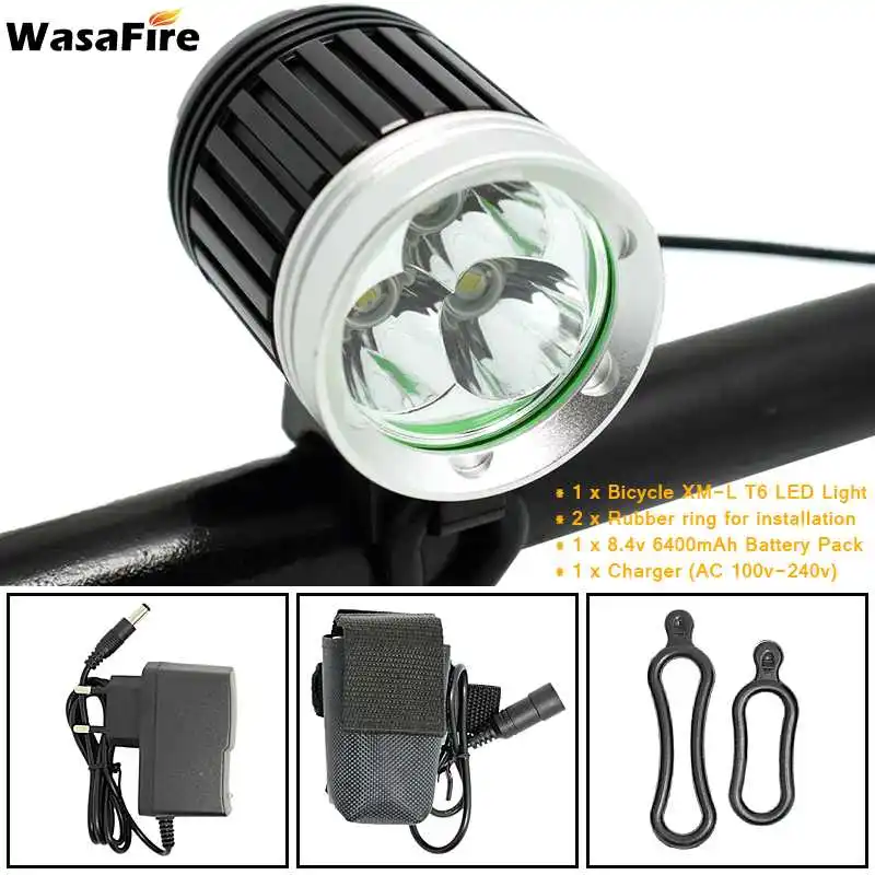 WasaFire 5400 Lumens 3* T6 LED Bicycle Headlight Modes Mountain