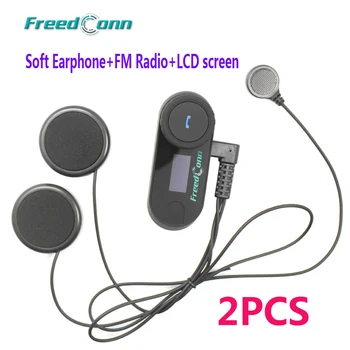 

2 pcs FreedConn TCOM-SC Bluetooth Motorcycle Intercom Headset With LCD Screen FM Soft Mic for Full Face Helmet / Integral Helmet