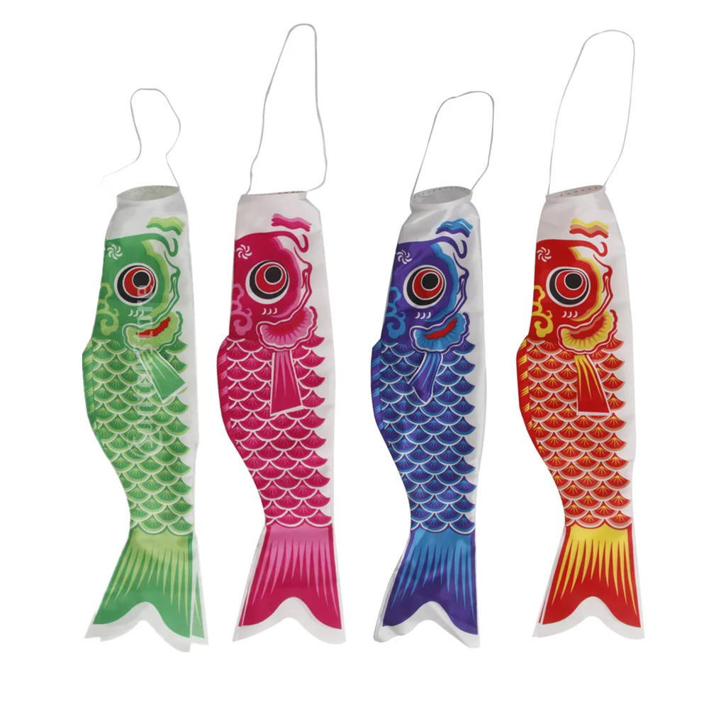 4x Japanese Windsock Carp FlagNobori Sailfish Fish Wind Streamer 55cm(22'')