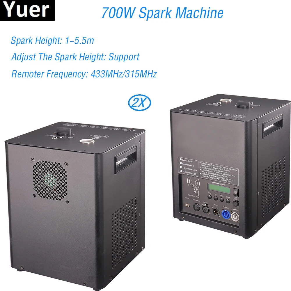 

2Pcs/Lot Flightcase Pack 700W Cold Spark Firework Machine & Cold Fountain Fireworks Cold Spark Machine For Festival Disco DJ