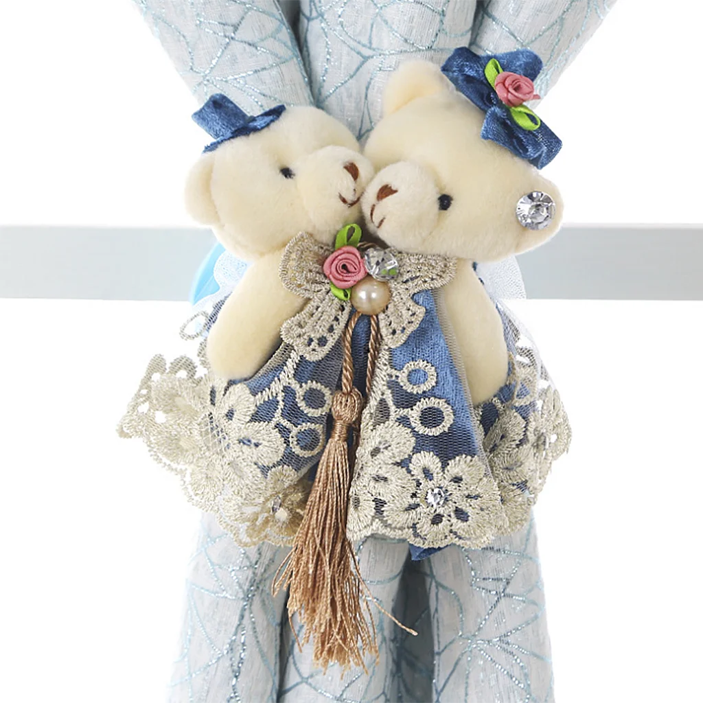 Delicate Little Bear Curtain Tieback For Wedding Room Decoration 5 Colors Hook Fastener Buckle Clamp For Bedroom Curtain 