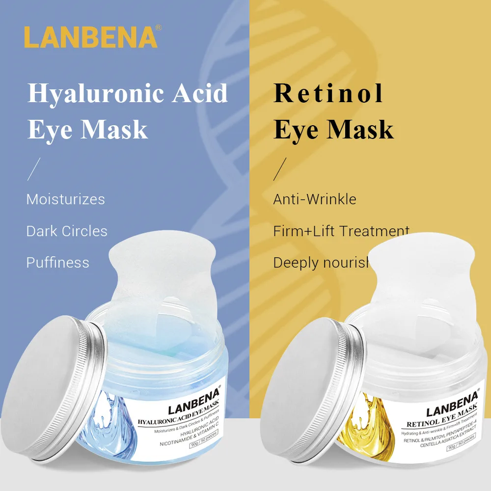 LANBENA Eye Patch Masks Hyaluronic Acid Moisturizing Serum Retinol Face Care Mask Dark Circles Wrinkle Remove Skin Repair |