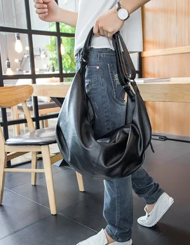 

Fashion New Design Men's Leather Backpacks Students School Bag Big Size Shoulder Bags Men Casual Travel Bag