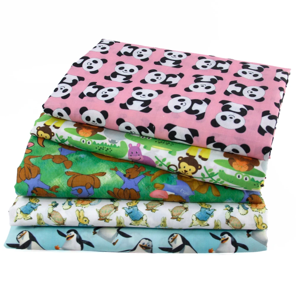 50*145CM patchwork printed fabric animal zoo Polyester&cotton for Tissue Kids Bedding home
