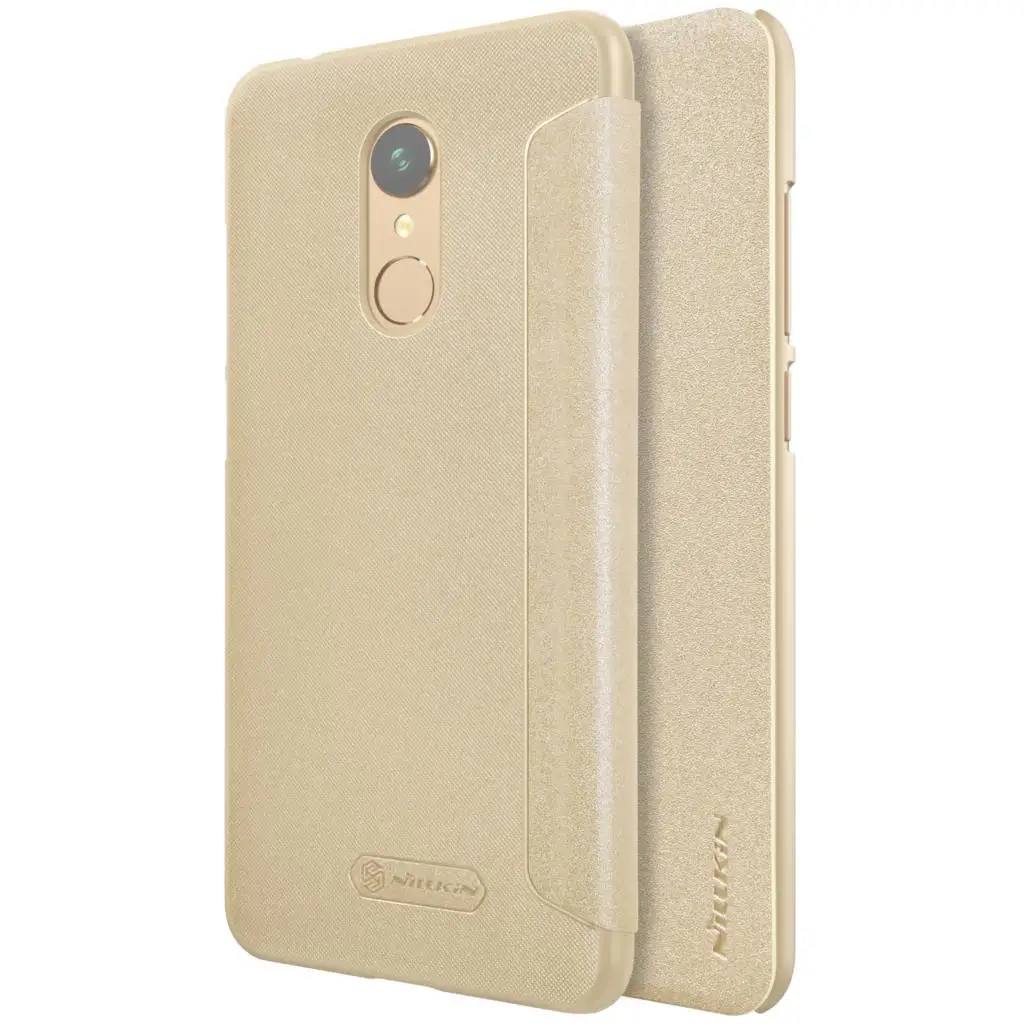 Для Xiaomi Redmi 5 флип-кейс Redmi 5 чехол Nillkin Блестящий PU кожаный чехол флип-чехол для Xiaomi Redmi 5 - Цвет: Золотой