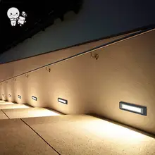 Открытый квадратный алюминий серого цвета светодиодный настенный светильник водонепроницаемый современный минималистичный винтажный подземный светильник