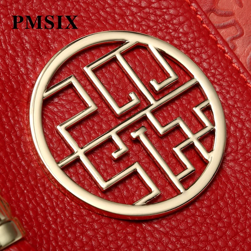 PMSIX женские сумки на плечо тисненые кожаные с кисточками большие вместительные