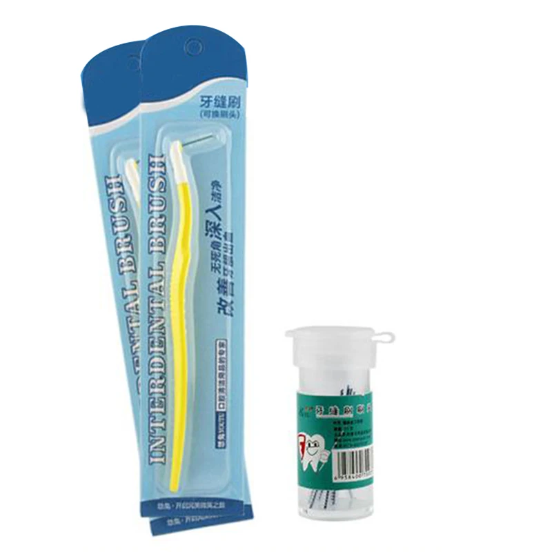 

1 Set Dental Oral Hygiene Interdental Clean Flosser Floss Brush Tooth Pick + 10pcs Replaceable Brushes Head 0.7 mm to 1.2 mm