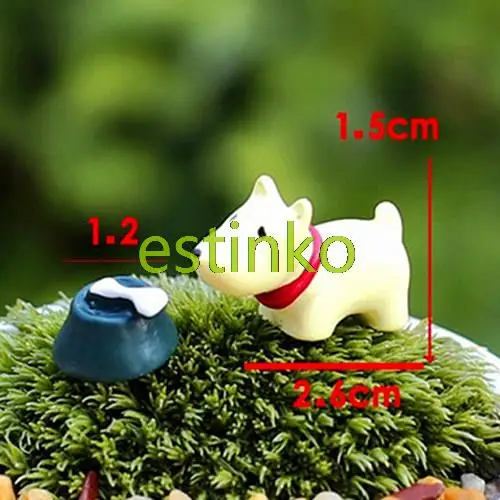 Micro Landscape Crafts Cute Dog 2pcs/set Resin Mini Ornament Scenery Bonsai Accessory for Flower Pot Decoration Free Shipping
