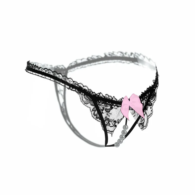 New Arrival Women Fashion Embroidery Women Panties Comfortable Beading Transparent Thongs G-string Lace Briefs Lingerie Tanga (7)