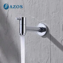 AZOS Швабра Bibcock один холодный настенный хромированный полированный открытый садовый кран для ванной комнаты для раковины кран PJTB014