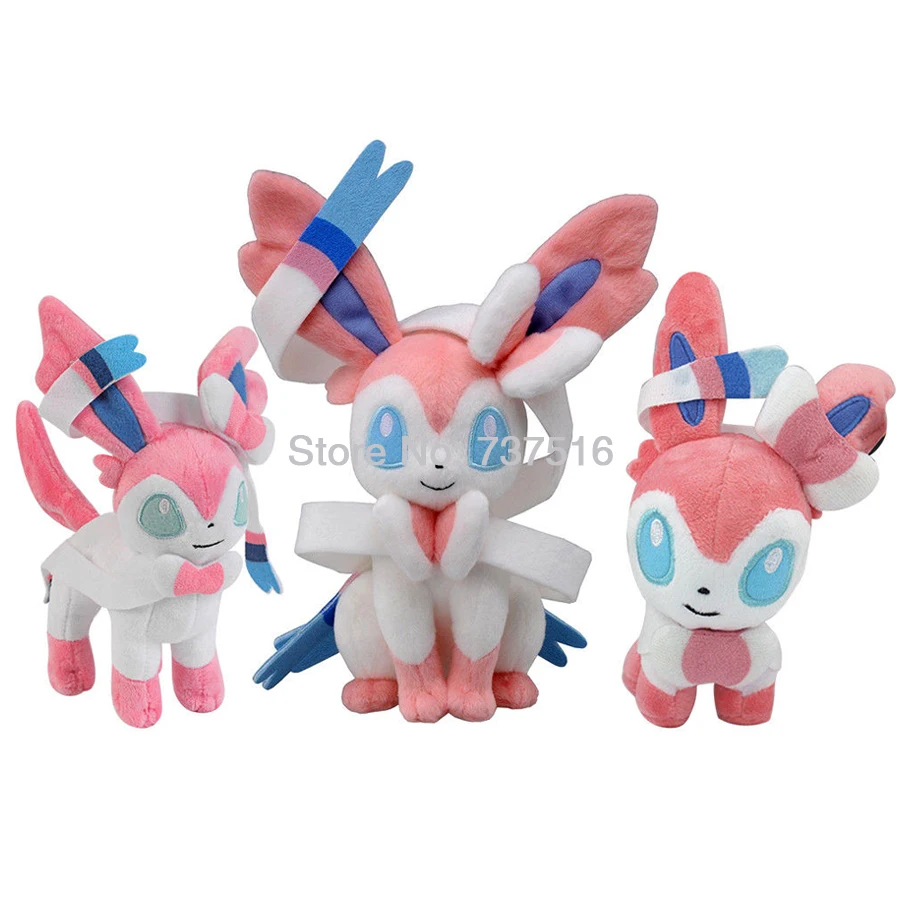 

New Anime Cute Stuffed Animals Short Legs Standing Nymphia Sylveon Series Plush Doll Soft Figure Collection Kids Toys Gift