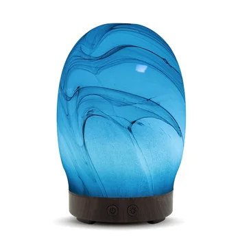 

Electric Aroma Diffuser Mist Maker Air Humidifier Essential Oil Diffuser Aroma Lamp Glass Aromatherapy for Home-Wood