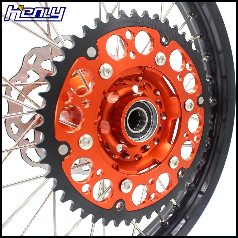 21/19 MX Dirtbikes колеса диски набор подходит KTM SX SXF XC XCW XCF 125-530 2003- диски оранжевая звездочка