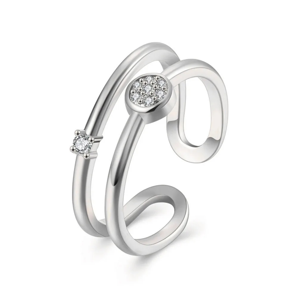 

ARUEL Fashion Women Wedding Party Rose Gold Color Open Jewelry Elegant ring Austrian Crystal Friend Gift Cuff Finger Rings