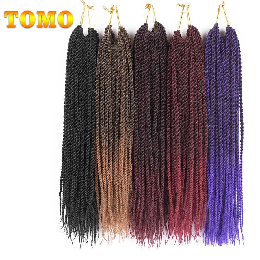 

TOMO Hair 30roots 14" 16" 18" 20" 22" Synthetic Braiding Hair Ombre Kanekalon Senegalese Twist Hair Crochet Braids