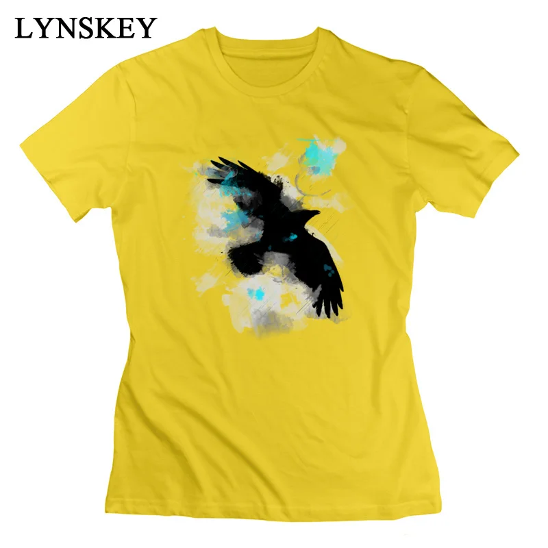 LYNSKEY Design Tops T Shirt New Design Round Neck Short Sleeve Blue Crow 100% Cotton Female T-Shirt Design Summer Autumn Clothing Shirt purple