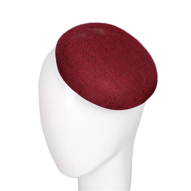 12 шт/лот 15 см имитация Sinamay основа для вуалетки вечерние головные уборы DIY аксессуары для волос коктейльный головной убор для приемов millinery - Цвет: Бургундия