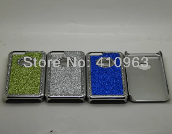 New Arrival Free shipping 10pcs/lot Diamond Cycled Glitter Hard Case for apple iphone 5C + film |