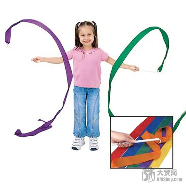 Free Shipping 8pcs/lot Gymnastics Ribbon Sticks For Childrenribbon