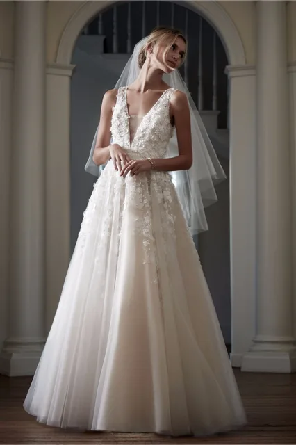 Open Back Pearl Wedding Dress
