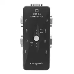 USB2.0 KVM Switch 4 Порты селектор VGA печати Авто-переключатель мониторная коробка VGA Splitter 1920x1440 USB 2,0 kvm-переключатель