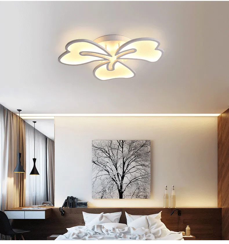 Современный романтический цветочный дизайн светодиодный потолочный светильник для спальни гостиной кабинет простота домашний декоративный потолочный светильник светильники