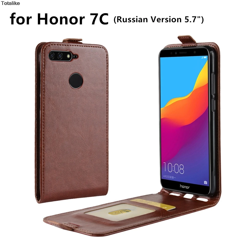 

case for Huawei Honor 7C Russina Version 5.7" clamshell leather case Magnetic buckle Holster Protective Cover Case business