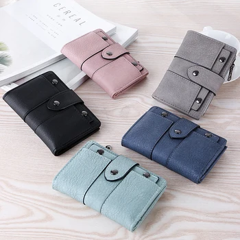 

1PCS Women Leather Wallet Hasp Small and Slim Coin Pocket Purse Women Wallets Cards Holders Luxury Brand Wallets Designer Purse