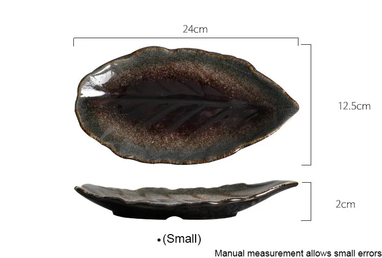 Креативная форма листьев обеденная тарелка керамическая посуда винтажный Японский стиль столовая посуда особенности Ресторан Закуски Блюдо Поднос для рыбы