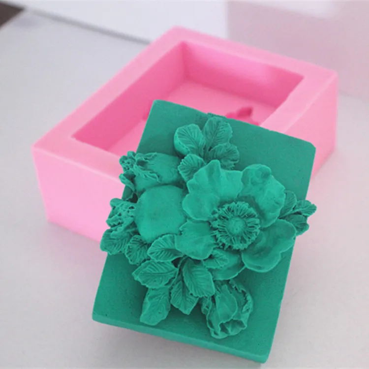Soap Molding Silicone dies Flower Pattern silicone mold Handmade Salt Craft Soap Making mould