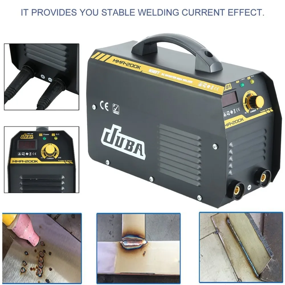 

Inverter Welding Machine Professional MMA-200 Weld Equipment Durable IGBT MMA Welding Machine Metalworking Tool EU Socket