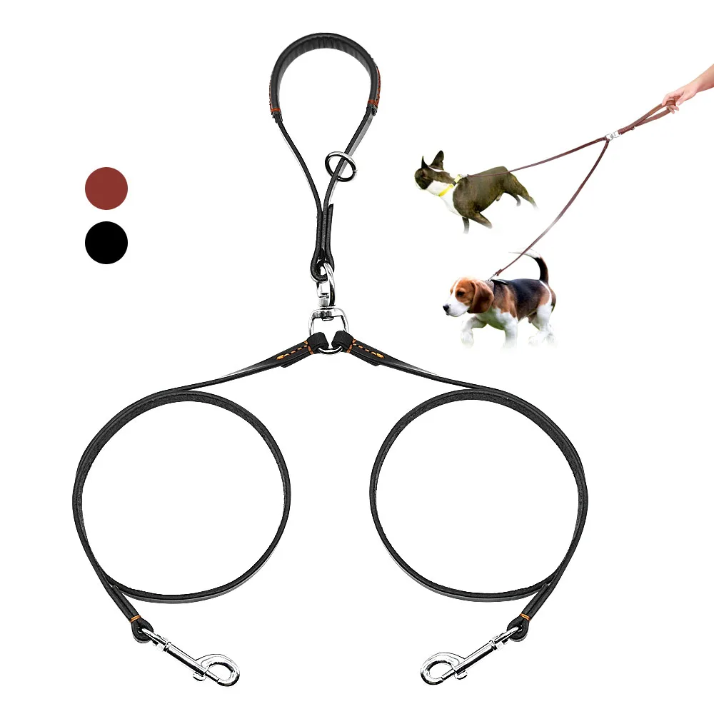 VGEBY Double Laisse Pour 2 Chiens 2 Laisse De Chien En Nylon Noir