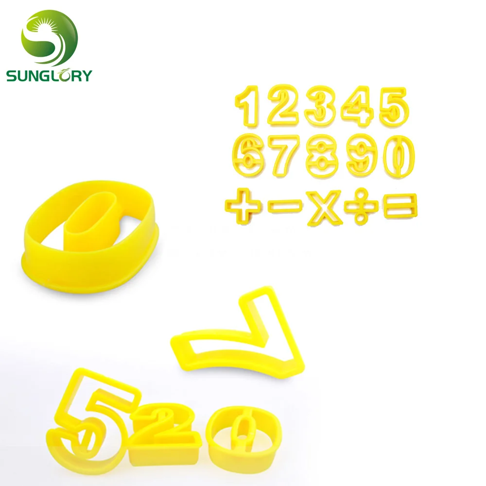 

15PCS/SET Plastic Numeral Cookie Cutter Number Digital Symbol Cookie Stamp Biscuit Mold Fondant Cake Mold Baking Tools Kitchen