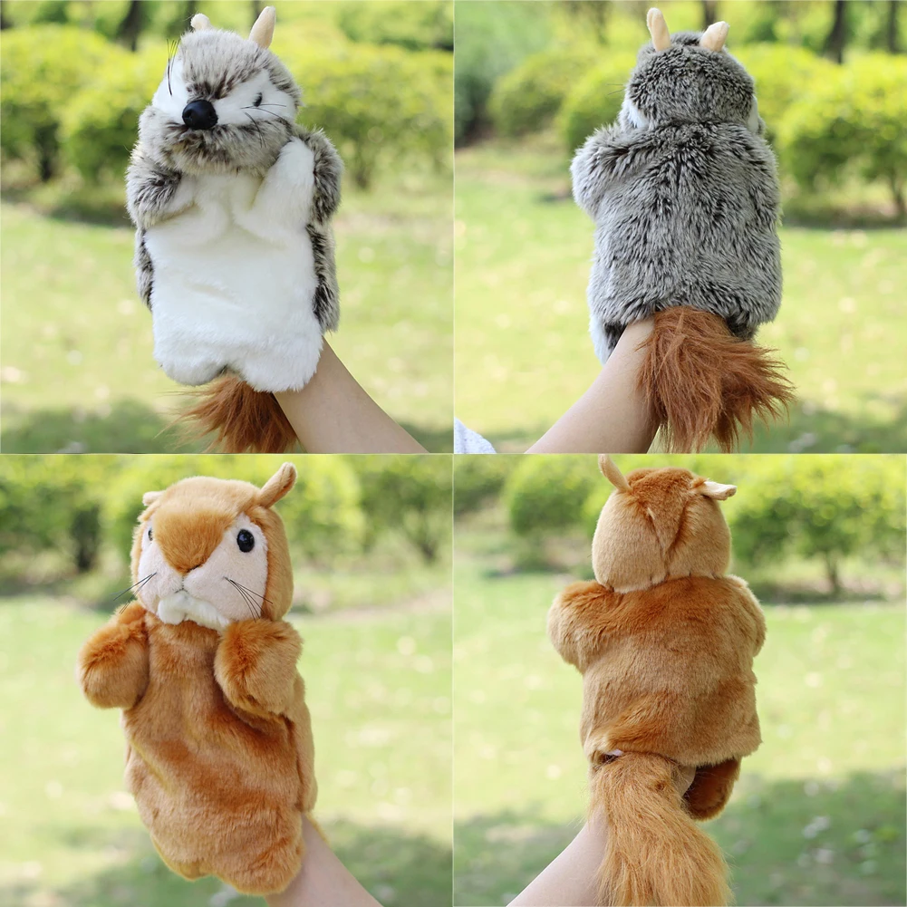 Cute Squirrel Hand Puppet Baby Kids Child Developmwntal Soft Kids Children Animal Puppets Doll