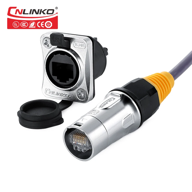 

Metal Types of rj45 Connector UL CE Approved Snap Faster Plug Panel Mount Ethernet Jack Socket for Waterproof Ethernet Coupler
