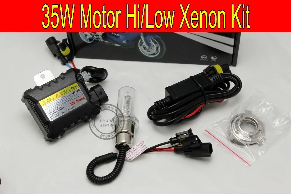 

Free Shipping 1 Set 35W HID Kit For Motor/Motorcycle Bike Bi-Xenon Kit Hi/Low Xenon Bulbs H6 Motor Kit